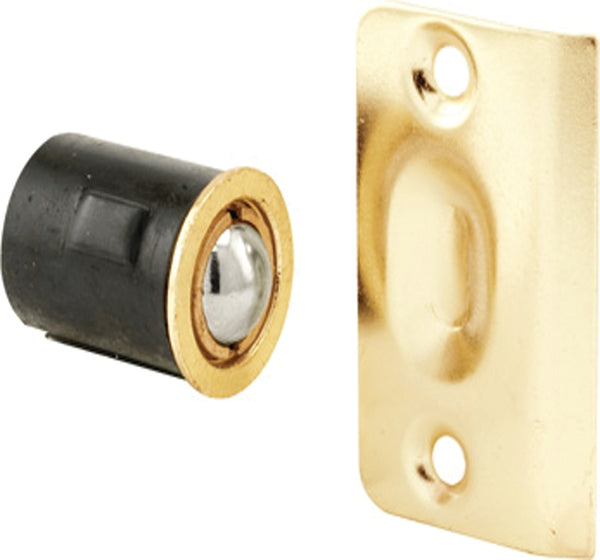 Prime-Line N 7331 Drive-In Ball Catch with Strike, 3/4 x 1-3/16 In., Diecast, Brass Plated, Adjustable (Single Pack)