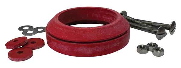 Korky 481BP Universal Toilet Tank To Bowl Gasket & Hardware Kit - Fits Most 3-Inch, 2-Piece Toilet Tanks - Made in USA , Red , Large (3")