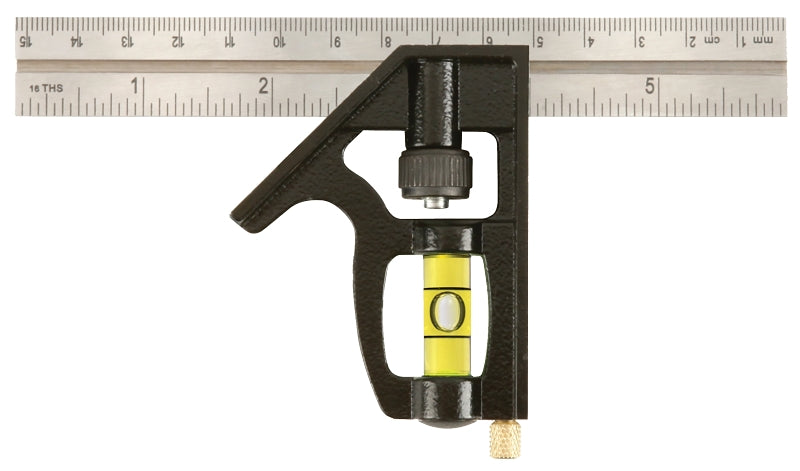 Johnson Level & Tool 406EM Professional Inch/Metric Combination Square, 6", Silver, 1 Square