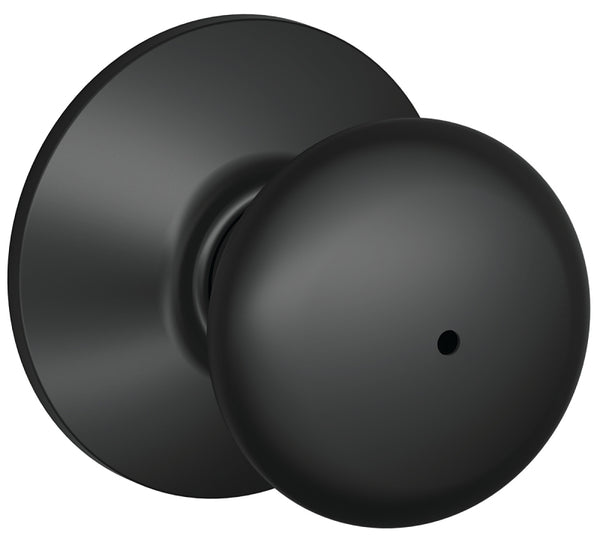 Schlage F40 PLY 622 Plymouth Door Knob, Bed & Bath Privacy Lock, Matte Black