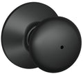 Schlage F40 PLY 622 Plymouth Door Knob, Bed & Bath Privacy Lock, Matte Black