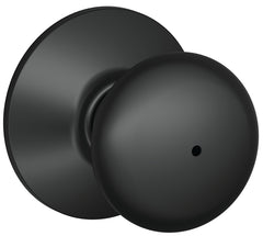 Schlage F40 PLY 622 Plymouth Door Knob, Bed & Bath Privacy Lock, Matte Black