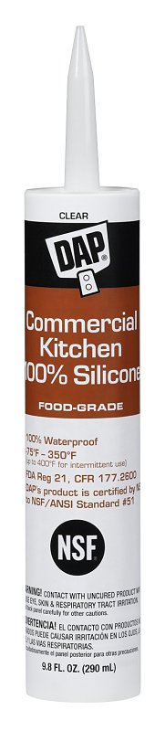 DAP 8658 Commercial Kitchen Silicone Cl Raw Building Material, 9.8-Ounce, Clear 08658