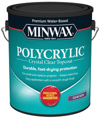 1 gal Minwax 13333 Clear Polycrylic Water-Based Protective Finish Satin 13333000