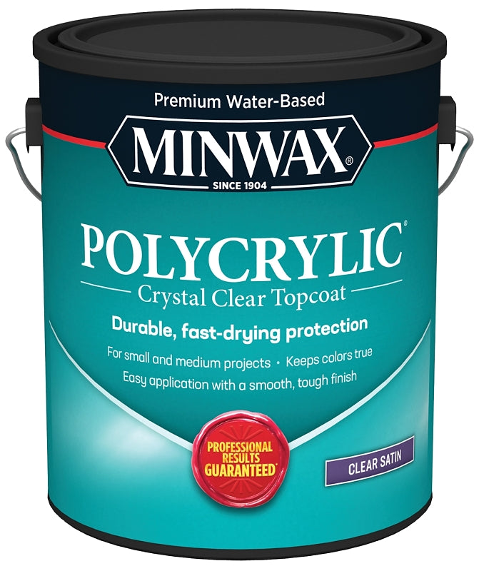 1 gal Minwax 13333 Clear Polycrylic Water-Based Protective Finish Satin