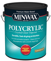 1 gal Minwax 14444 Clear Polycrylic Water-Based Protective Finish Semi-Gloss 14444000