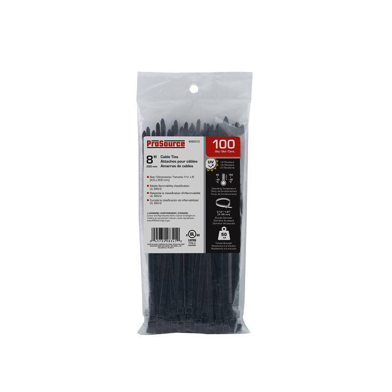 MINTCRAFT CV200SW-1003L ProSource Cable Tie, Nylon, 8 in L