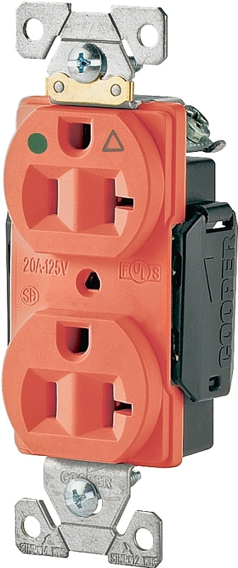 Eaton IG8300RN-SPL Hospital Grade Premium Isolated Ground Duplex Receptacles with 20-Amp, 125-Volt, 5-20-NEMA Rating, Orange