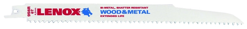 LENOX Tools Wood Cutting Reciprocating Saw Blade with Power Blast Technology, Bi-Metal, 9-inch, 6 TPI, 5/PK