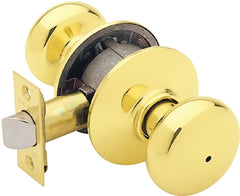 Schlage F40 PLY 605 Plymouth Door Knob, Bed & Bath Privacy Lock, Bright Brass