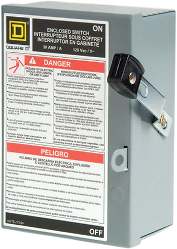 Square D Safety Switch Fusible, Plug Fuse Type 30 Amp 120 V Boxed L111N