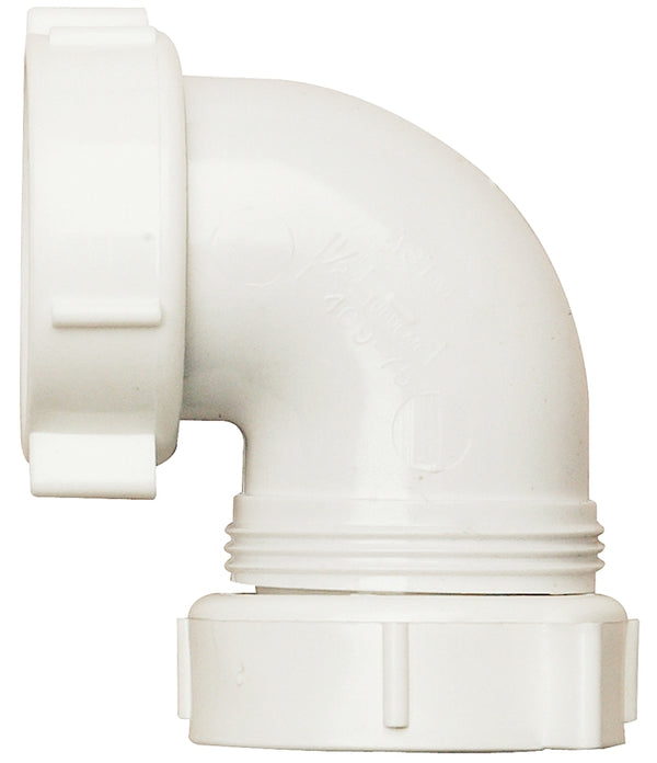 Plumb Pak PP66-10W Drain Pipe Elbow, 90 Deg, 1-1/2 in, IPS, Plastic