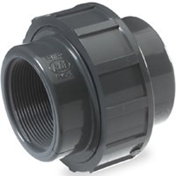 Nds King Brothers Inc. U-0750-T PVC Pipe Fitting, 3/4-Inch Threaded Union, Schedule 80, EPDM O-ring, Gray, 3/4 Inch
