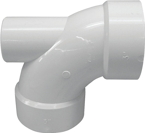 Canplas 192245 PVC DWV Bend with LHI, 3 x 3 x 2 1/4-Inch, White