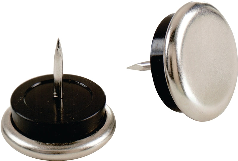 Shepherd Hardware 9101 1-1/4-Inch Nail On Furniture Glides with Satin Nickel Base, 4-Pack