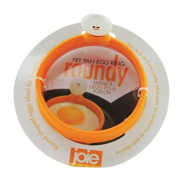 MSC International FBA_50600 50666 Joie Eggy 3.5" Non-Stick Silicone Compact Egg Ring with Folding Handle, Orange