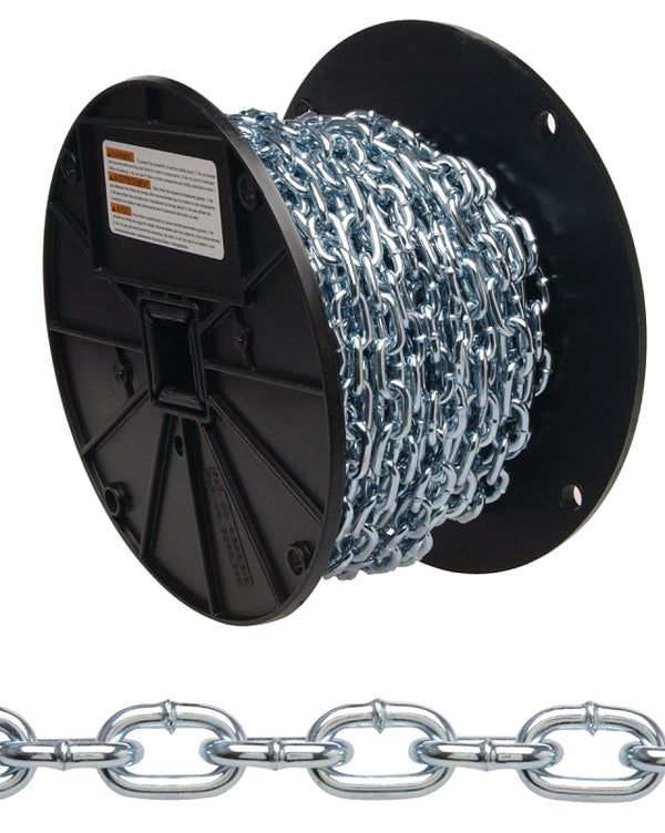 Campbell 0723367 Low Carbon Steel Straight Link Machine Chain on Reel, Brass Glo, #3 Trade, 0.14" Diameter, 50' Length, 270 lb. Load Capacity