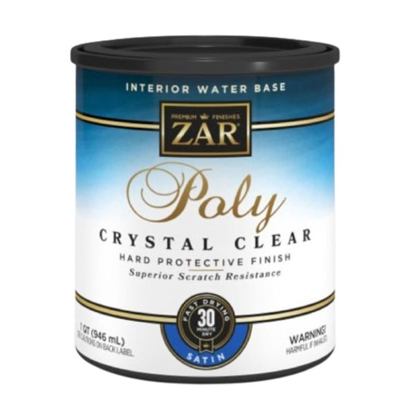 Zar 32512 Water Based Polyurethane, QT, Clear