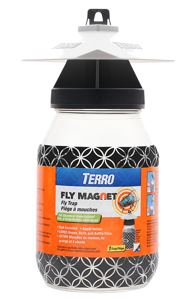 TERRO Fly Magnet Trap, Reusable Poison-Free Outdoor Fly Catcher with Bait M380