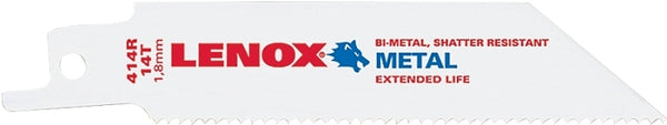 Lenox White Tools 4" X 3/4" X .035" Lenox Bi-Metal Reciprocating Saw Blade With 14 Teeth Per Inch (5 Per Package) [Set of 5] 20550414R