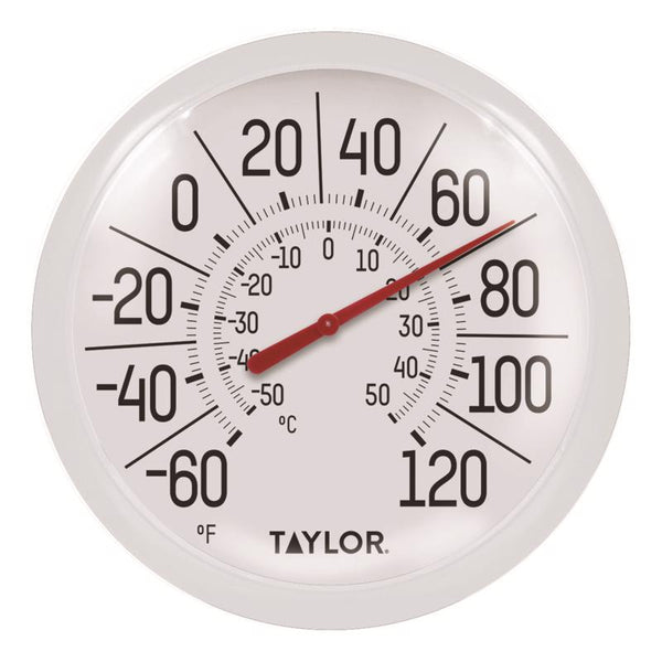 Taylor Thermometer 8 Blk/Wht6 White Plastic 5650
