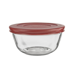 Anchor Hocking 91856L24 Mixing Bowl, Clear/Red
