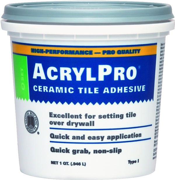 Custom Building Products ARL4000QT 1 Quart AcrylPro Ceramic Tile Mastic, White