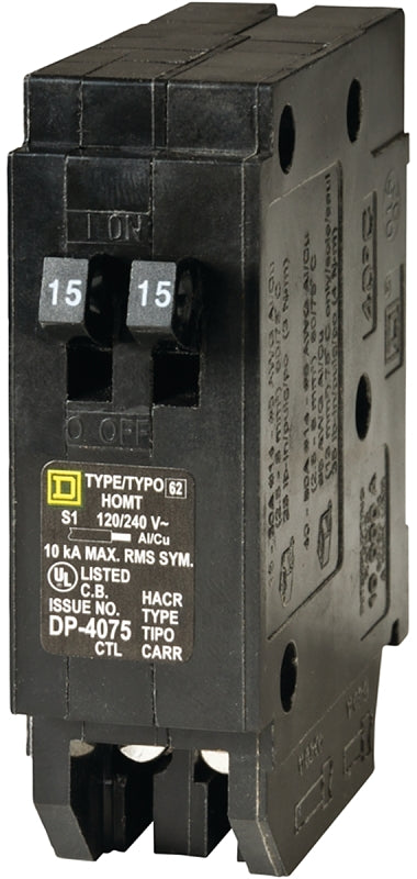 Square D by Schneider Electric HOMT1515CP Homeline 2-15 Amp Single-Pole Tandem Circuit Breaker, No Size, No Color