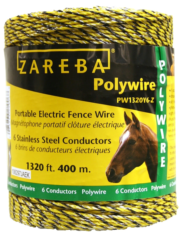 Zareba PW1320Y6-Z 400m Polywire with 6 Conductors-1320ft