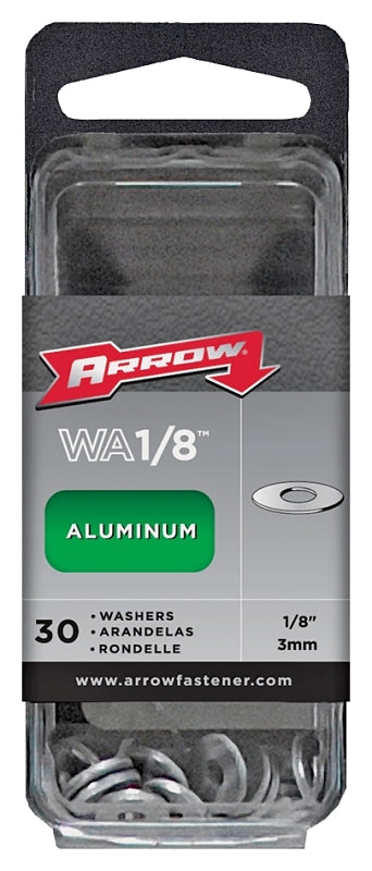 Arrow Fastener WA1/8 Aluminum Washers, 1/8-Inch, 30-Count