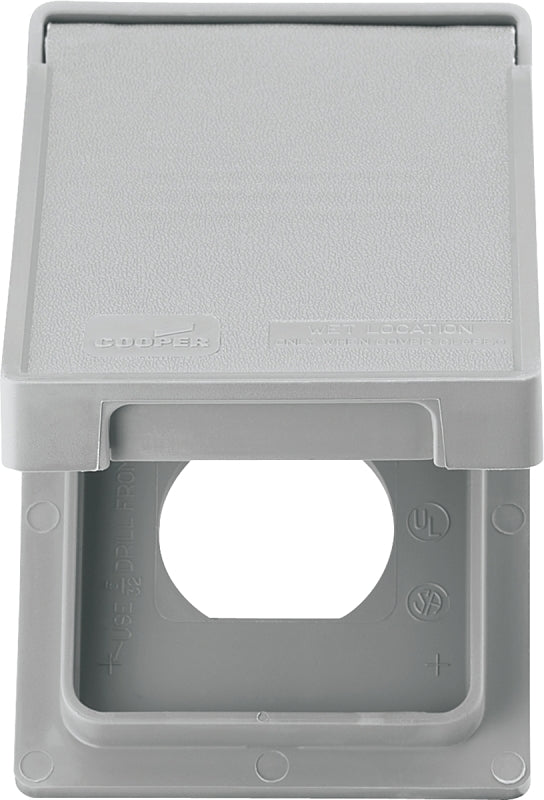 EATON Wiring S2962 EA 1g Gry Weatherproof Duplex Receptacle Cover