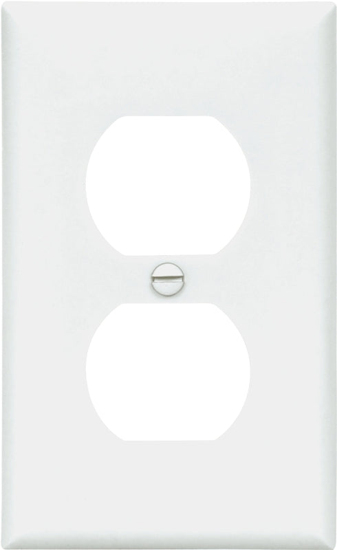 Eaton Cooper Wiring Devices 5132W-L Nylon 1-Gang Standard Size Duplex Receptacle Wall Plate, White