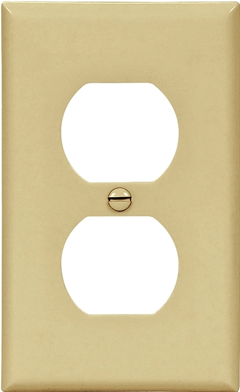EATON Wiring 5132V-SP-L Nylon 1-Gang Standard Size Duplex Receptacle Wallplate, Ivory