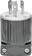 EATON L620P Grounded Locking Electrical Plug, 250 V, 20 A, 2 P, 3 W, White