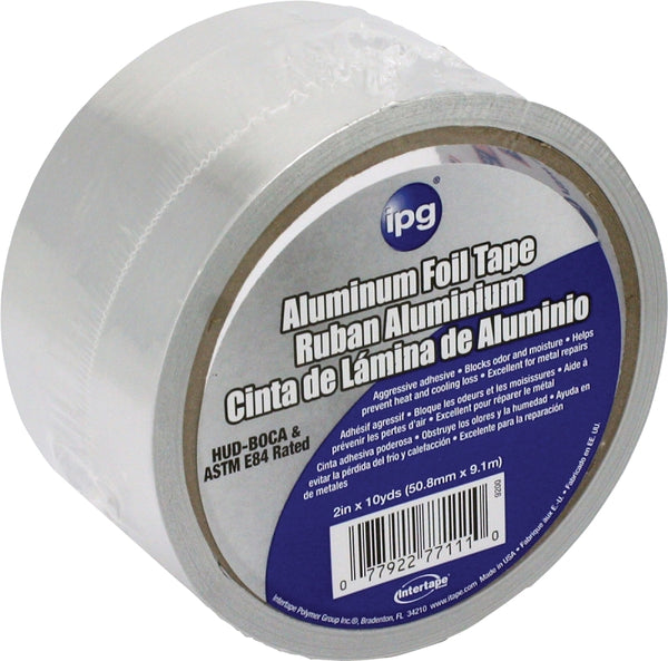 IPG Aluminum Foil Tape, 2" x 10 yd, Silver (Single Roll) 9200