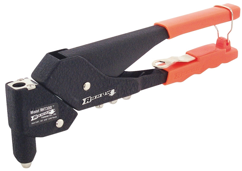 Arrow RHT300 One-Handed Swivel Rivet Tool, Manual Riveter for Metal, Fabric, Leather, and Auto Repair, Uses 1/8-Inch, 3/16-Inch, 5/16-Inch Rivets