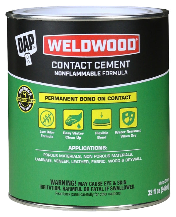 Dap 25332 Weldwood Nonflammable Contact Cement, 1-Quart