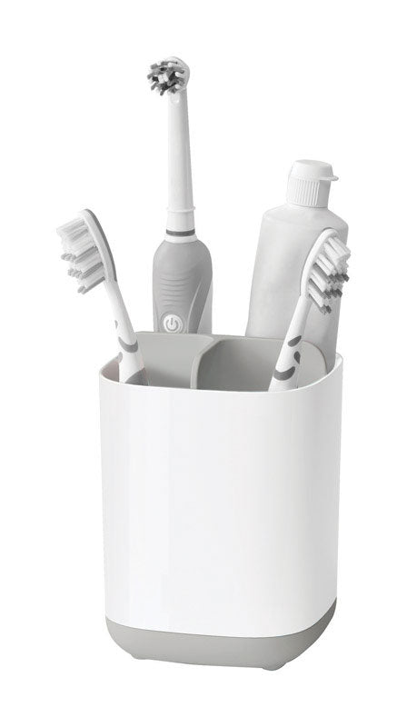 Joseph Joseph Easy-Store - Compact Toothbrush Holder Caddy Bathroom Storage , Grey/White, Regular