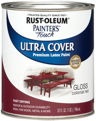 Rust-Oleum 1964502 Painter's Touch Brush Enamel Paint, 1 Quarts (Pack of 1), Gloss Colonial Red, 32 Fl Oz