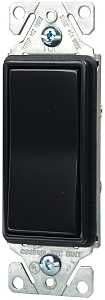 Eaton 7503BK-Box 15-Amp 120/277V Standard Grade 3-Way Decorator Switch with Back, Push and Side Wiring, Black