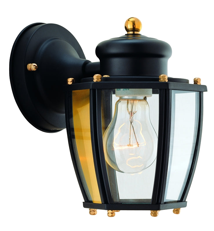 Boston Harbor HV-66961-BK 6750764 Dimmable Outdoor Lantern, (1) 60/13 W Medium A19/Cfl Lamp, Black