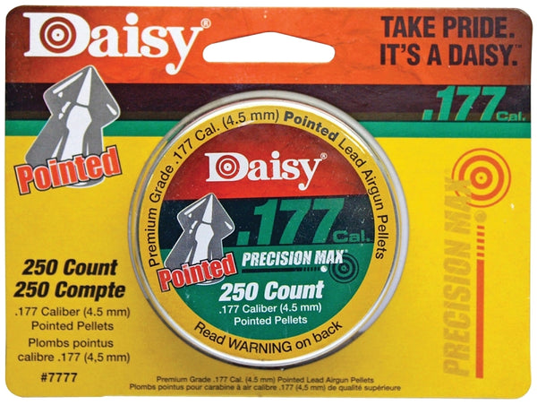 Daisy Outdoor Products 250 ct. Pointed Field Pellets . 177 PDQ (Silver, 4.5 mm), Lead, .177 Caliber (987777-446)