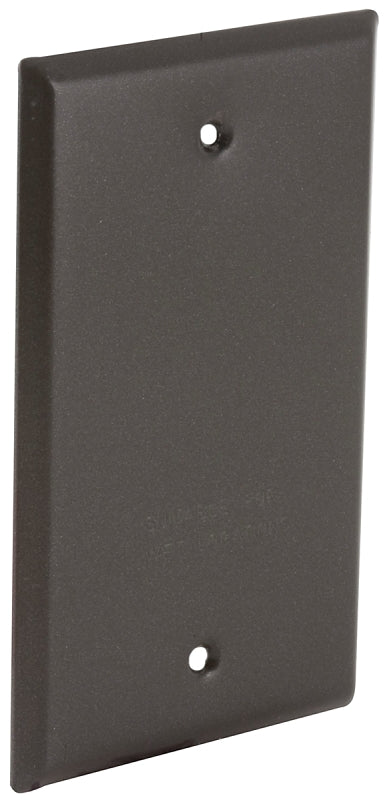 Hubbell 5173-7 Bell Raco Blank Weatherproof Device Cover, 4-17/32 In L X 2-25/32 In W, Metal, 4-17/32" x 2-25/32", Bronze
