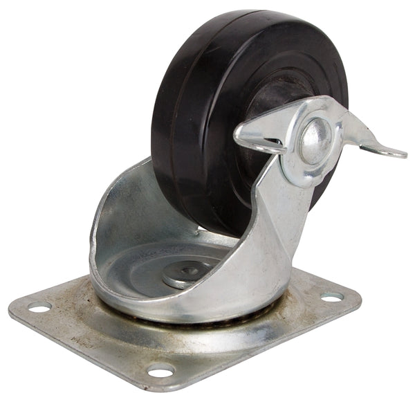 MINTCRAFT JC-H12 ProSource Heavy Duty Swivel Caster, 4 in Dia, 255 Lb, Rubber, 4"