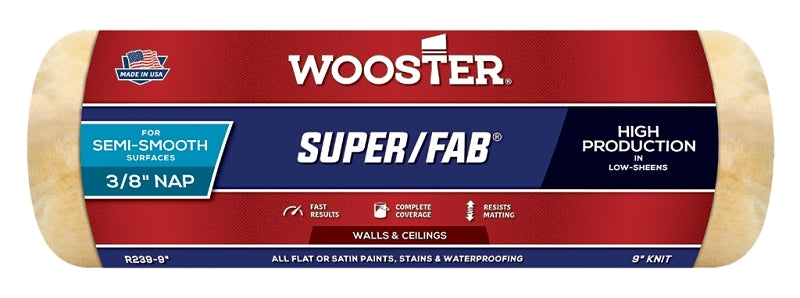 Wooster Brush R239-9 Super/Fab Roller Cover, 3/8-Inch Nap, 9-Inch