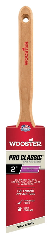 Wooster Brush Z1222-2 White Majestic China Bristle Angle Sash Paintbrush, 2 Inch