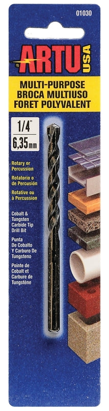 ARTU USA 01030 Multi Purpose Drill Bit, 1/4-Inch x 4-1/4-Inch