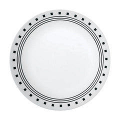 Corelle Livingware Black/White Glass City Block Luncheon Plate 1 pk 1074211
