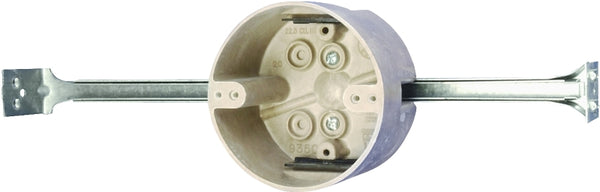 Allied Moulded Outlet Box W/Bar Hanger 22.5 Cu In 2-3/8" D X 4" W Round Fiberglass Bulk 9350-BHK