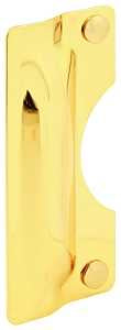 Prime-Line Defender Security U 9502 Latch Guard Plate Cover - Protect Against Forced Entry, Easy to Install on Out-Swinging Doors - Brass Plated Steel 3"x7"